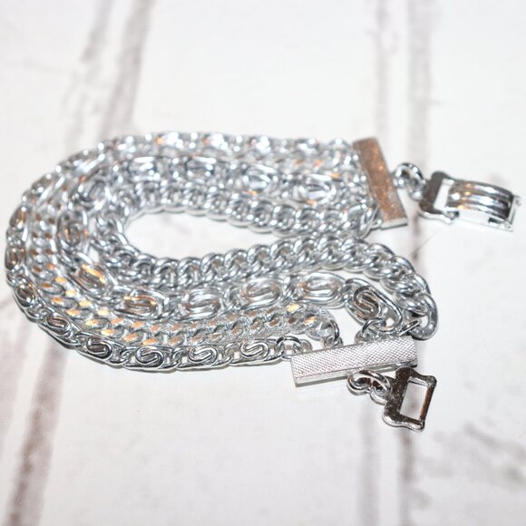 Beautiful vintage mulit-chain Germany Luxor Bracelet 7.5" Silver - Picture 1 of 5